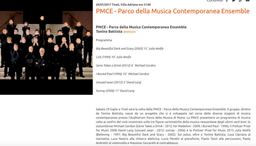 PMCE@ Villa Adriana 2017