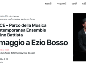 TRIBUTE TO EZIO BOSSO – ROMA EUROPA FESTIVAL